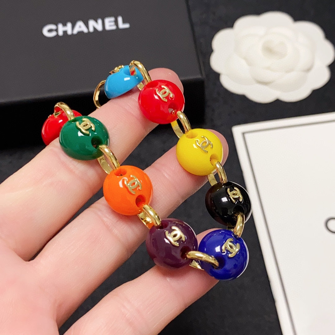 Chanel Color Beads 18K Gold Necklace