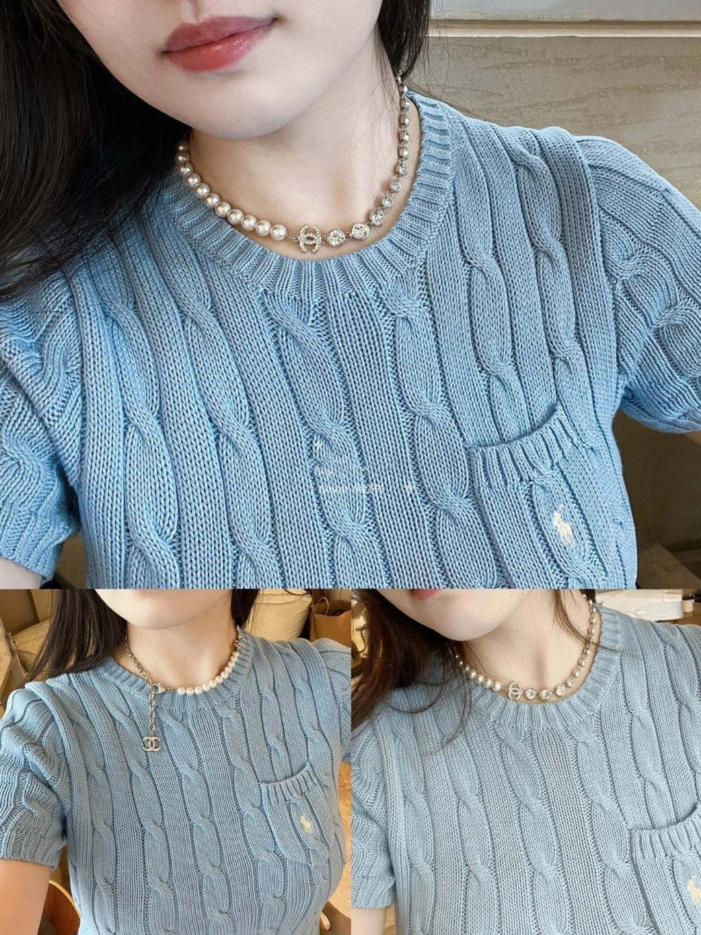 Chanel Pearls Crystals 18K Gold Necklace