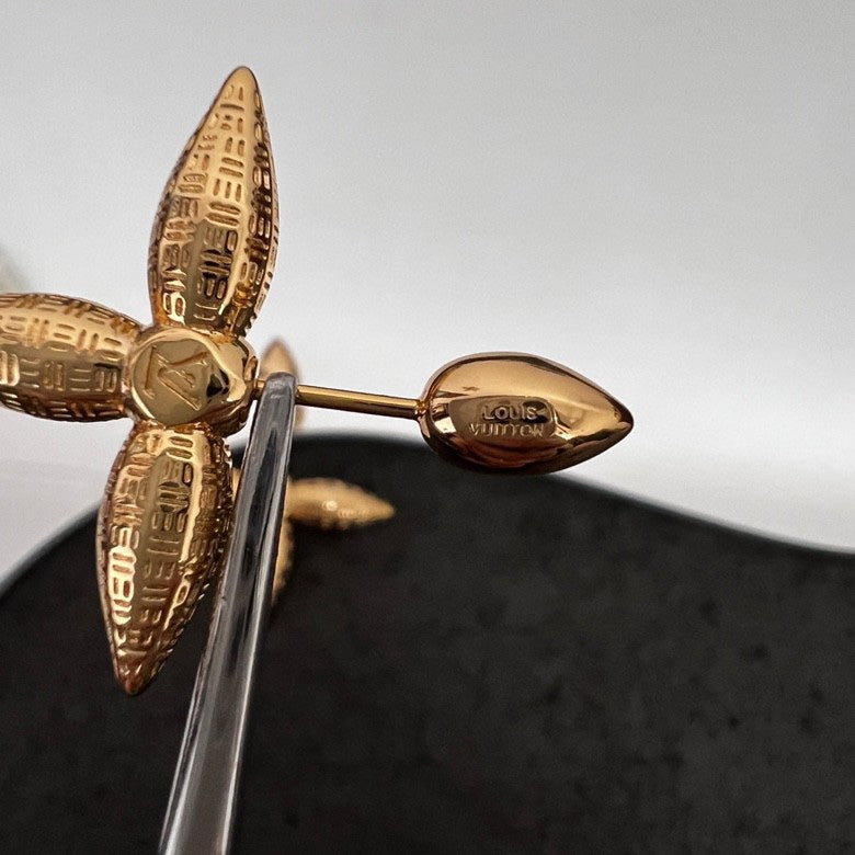 Louis Vuitton Louisette Stud 18K Gold Earrings