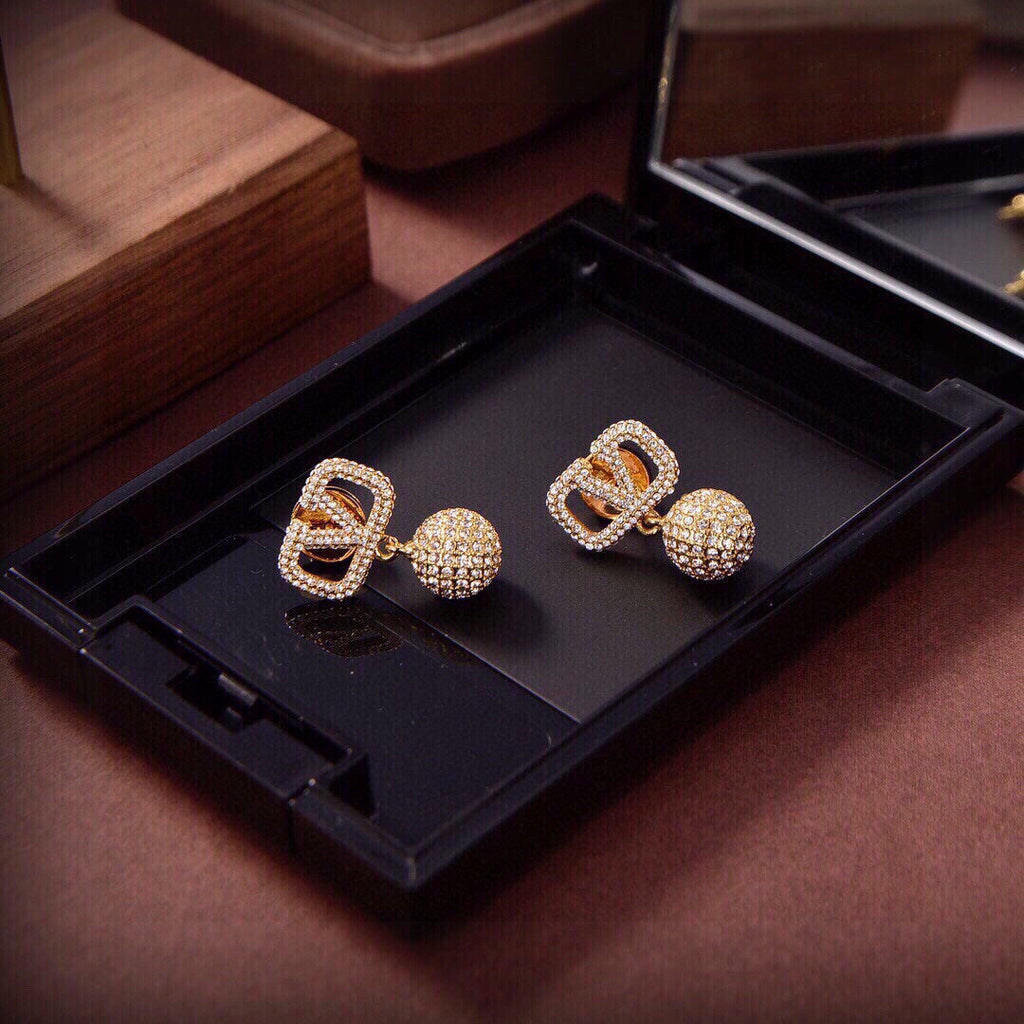 Valentino Diamonds 18K Gold Earrings