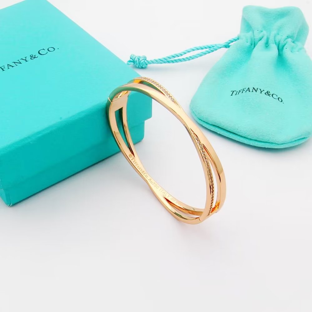 Tiffany Atlas x Narrow Hinged Bangle 18K Gold Bracelet