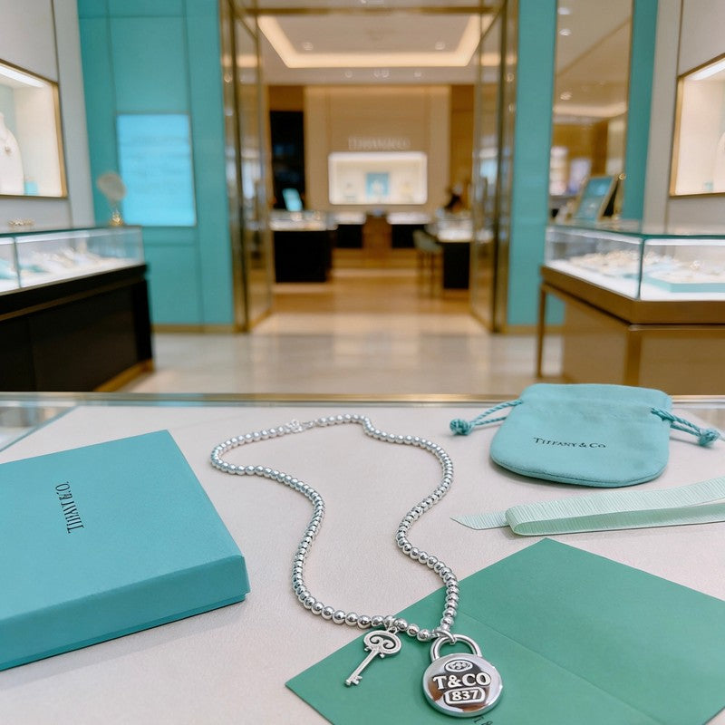 Tiffany Return to 1837 Lock 18K Gold Necklace