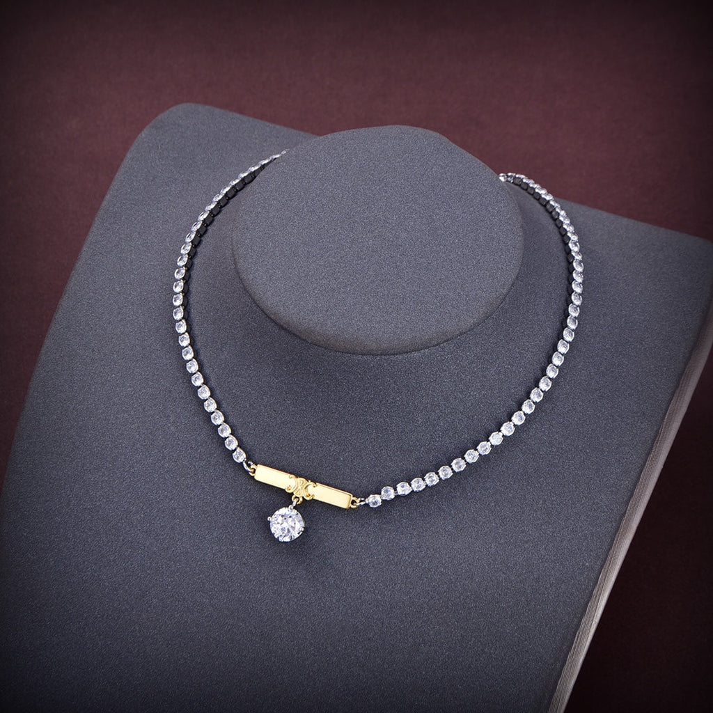 Celine Celine Line Diamonds 18K Gold Necklace