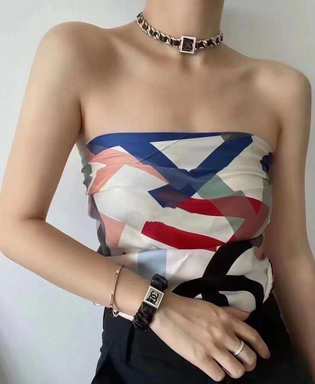 Chanel Leather 18K Gold Necklace