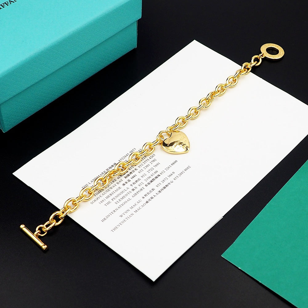 Tiffany Tag Chain 18K Gold Bracelet