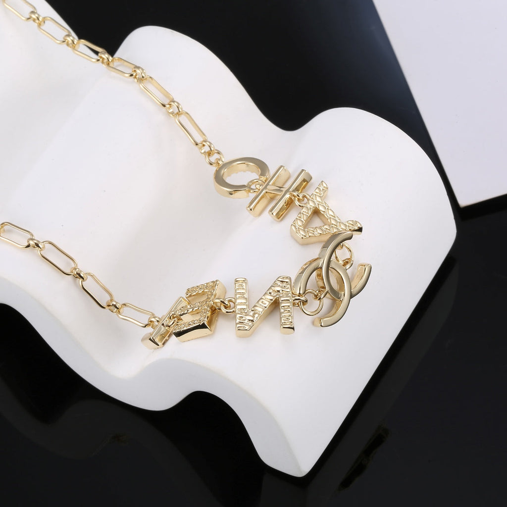 Chanel Script Chain 18K Gold Necklace