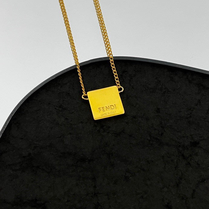 Fendi Forever Pink 18K Gold Necklace