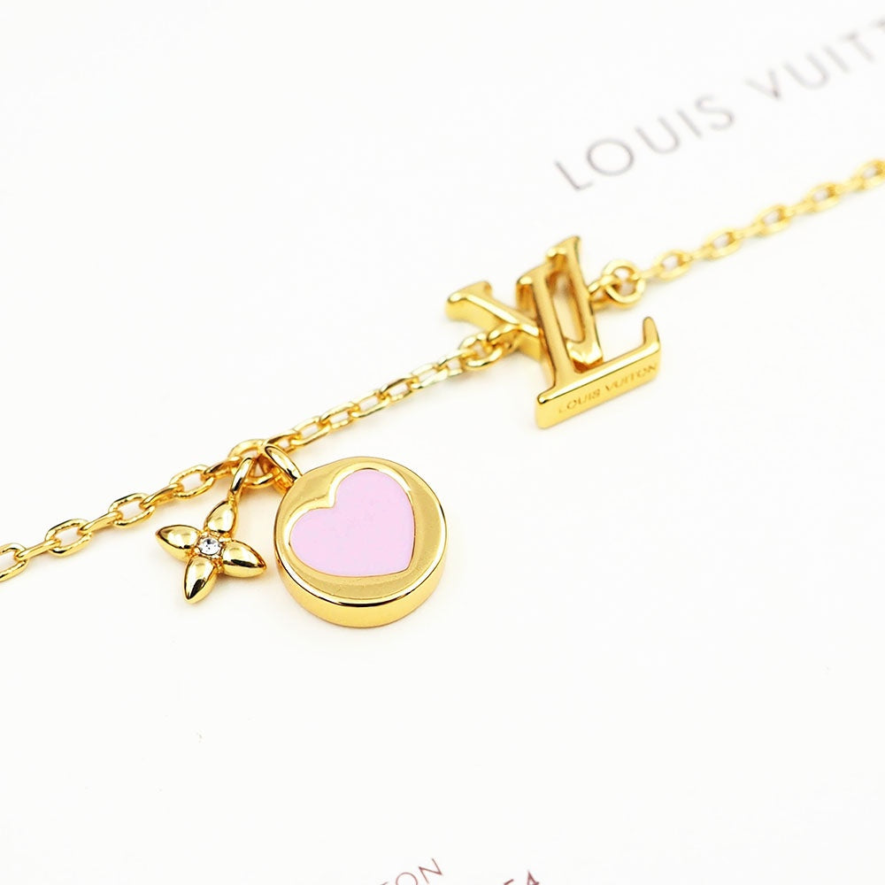 Louis Vuitton Iconic Pink Heart 18K Gold Bracelet