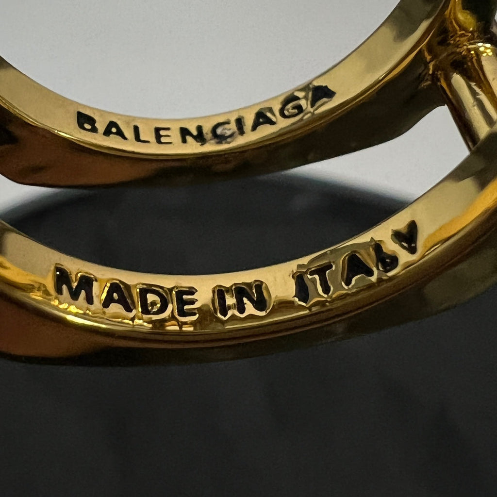 Balenciaga Crystal 18K Gold Ring