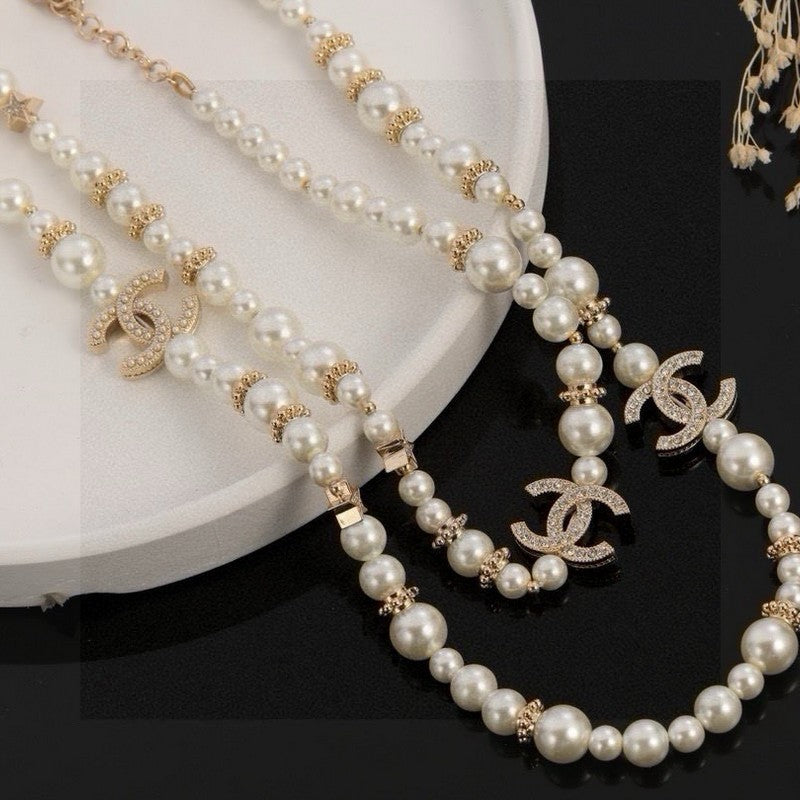 Chanel 26C Long Pearl 18K Gold Necklace