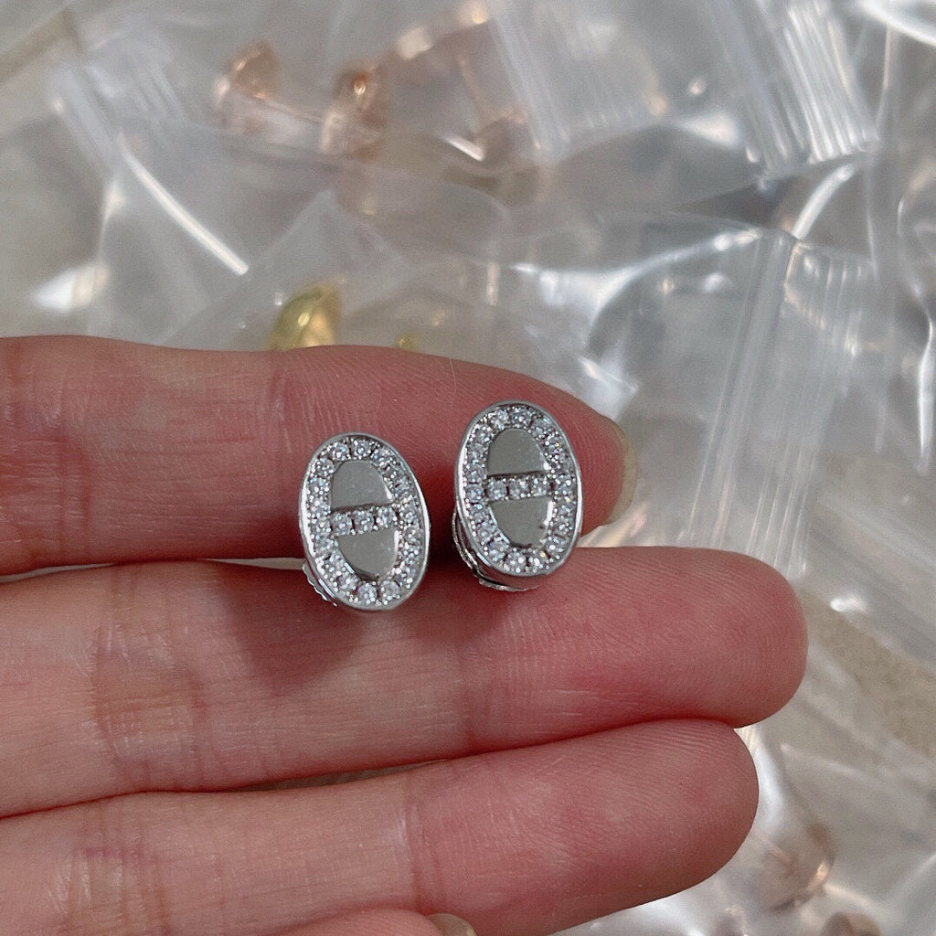 Hermes Mini Farandole Diamond 18K Gold Earrings