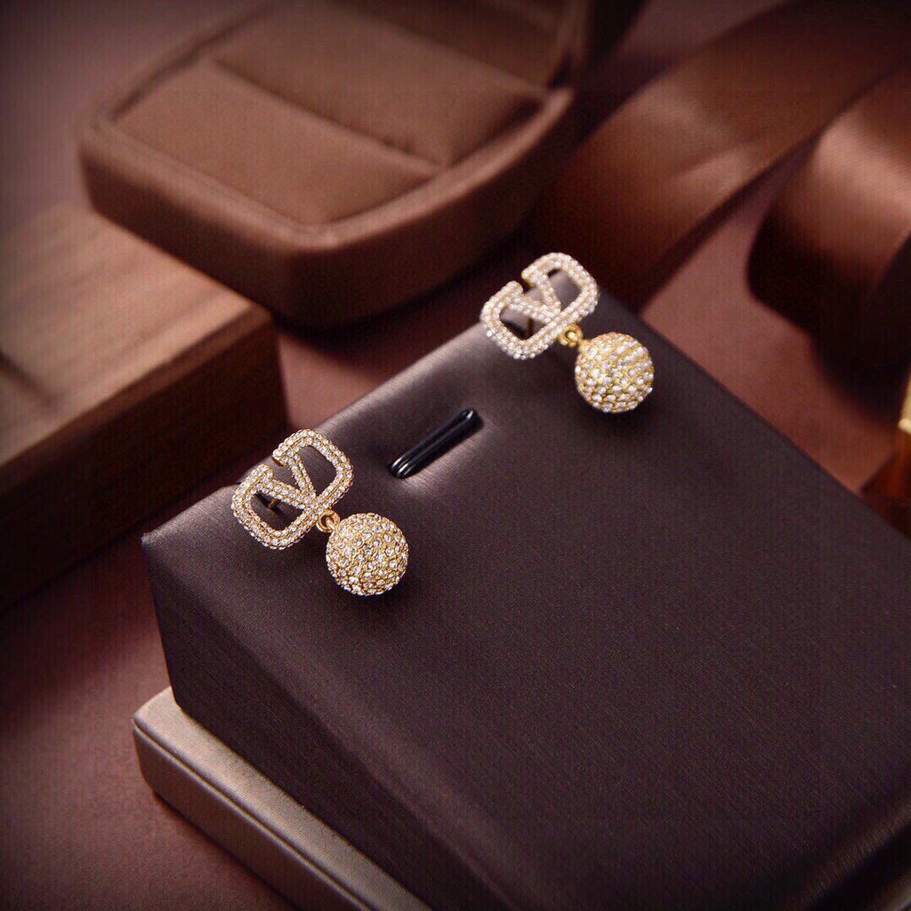 Valentino Diamonds 18K Gold Earrings