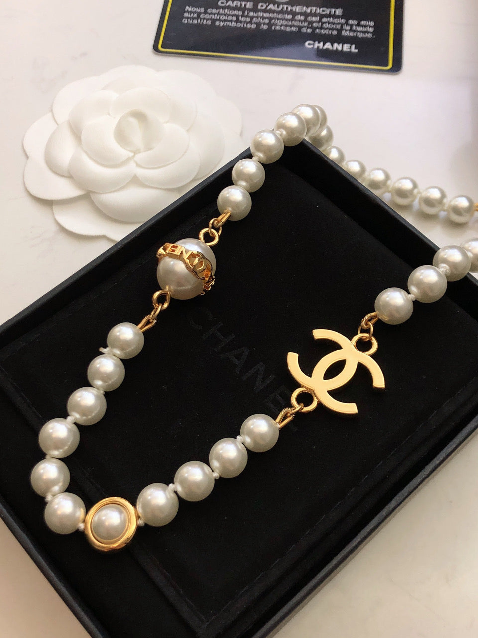 Chanel Pearl Chain 18K Gold Necklace