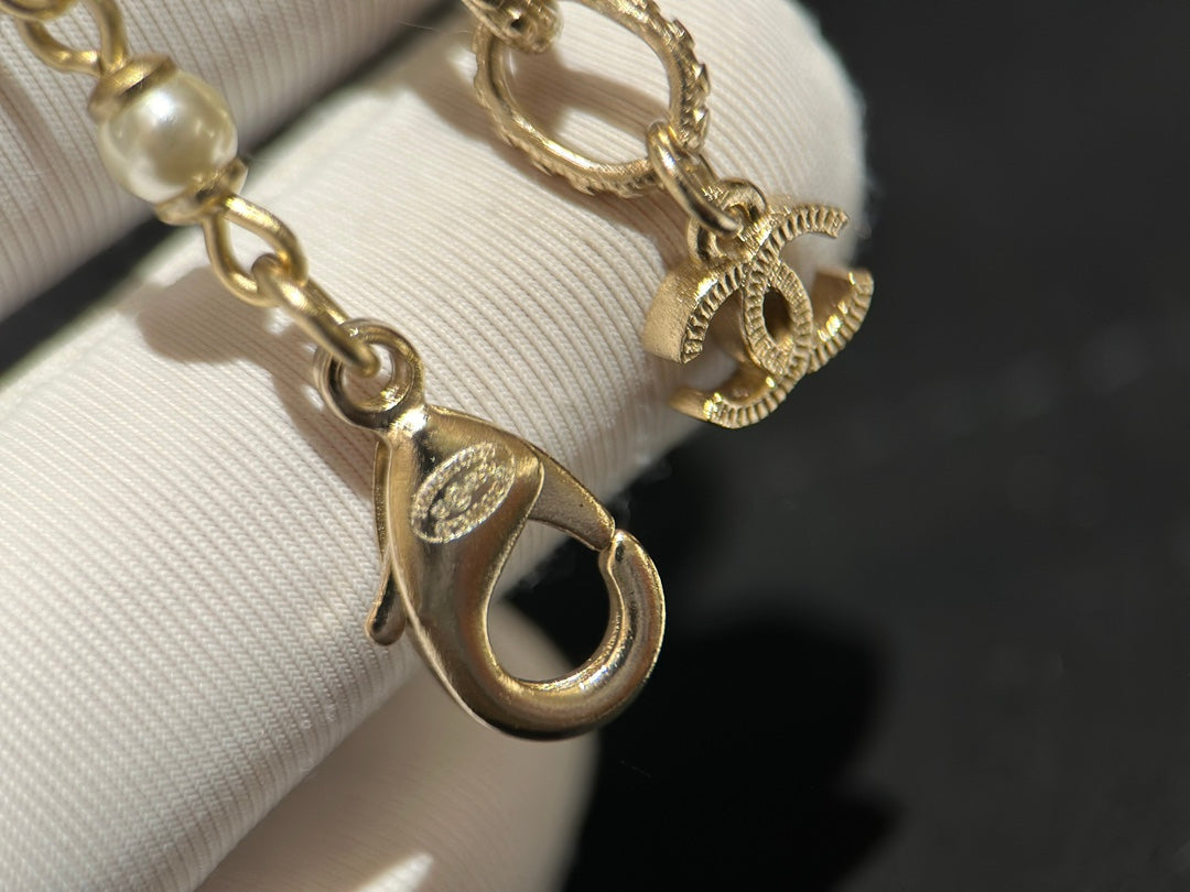 Chanel 24S Long Pearls 18K Gold Necklace