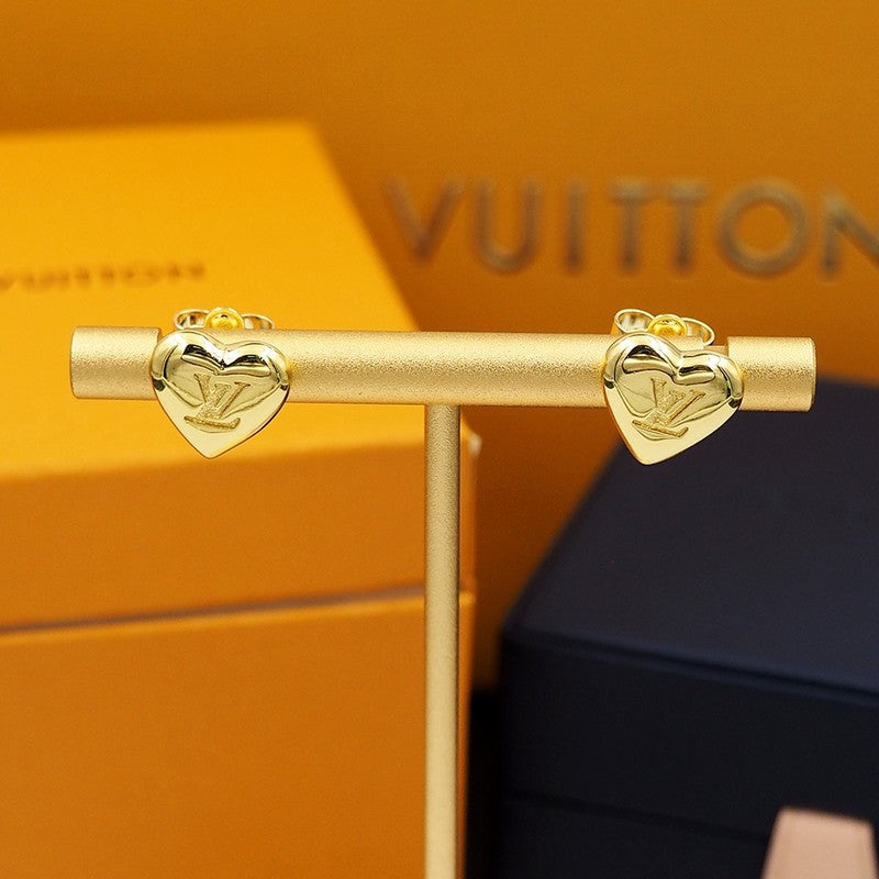 Louis Vuitton Heart 18K Gold Earrings