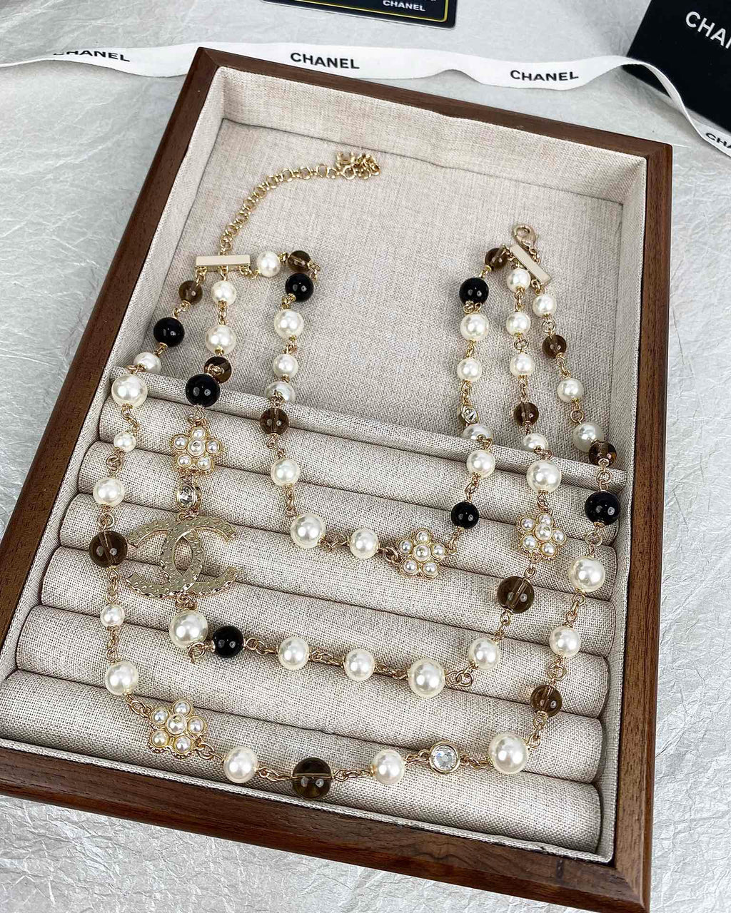 Chanel 24B Long Pearls 18K Gold Necklace