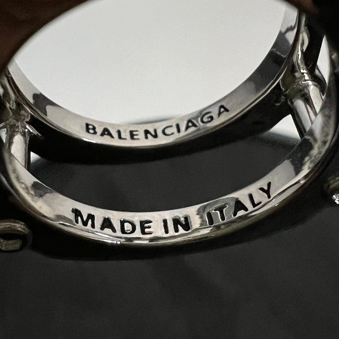 Balenciaga Crystal 18K Gold Ring
