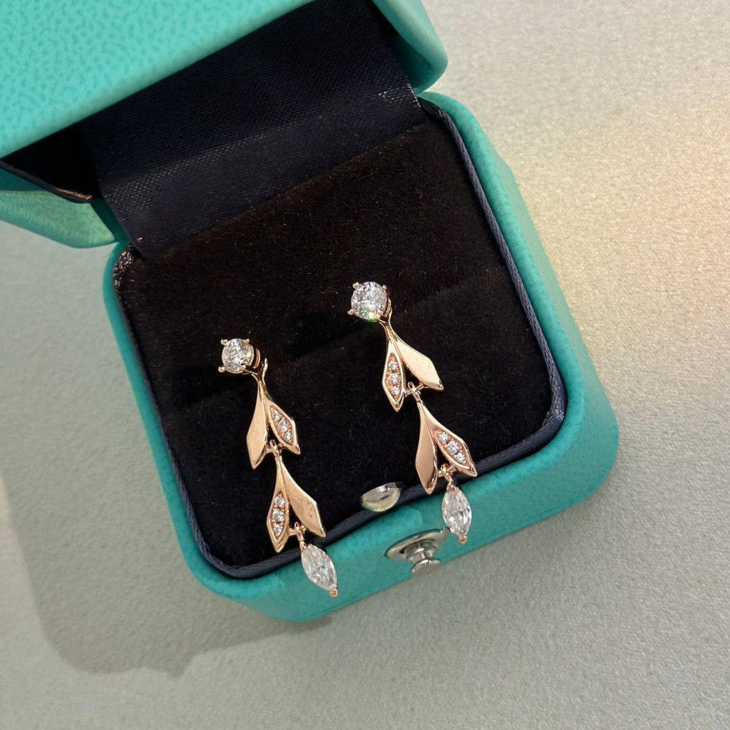 Tiffany Victoria Vine Convertible Drop 18K Gold Earrings