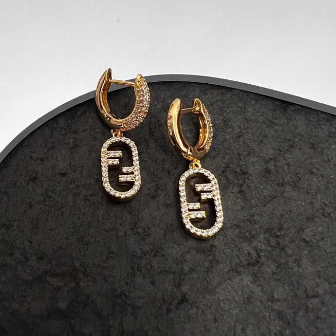 Fendi OLock 18K Gold Earrings