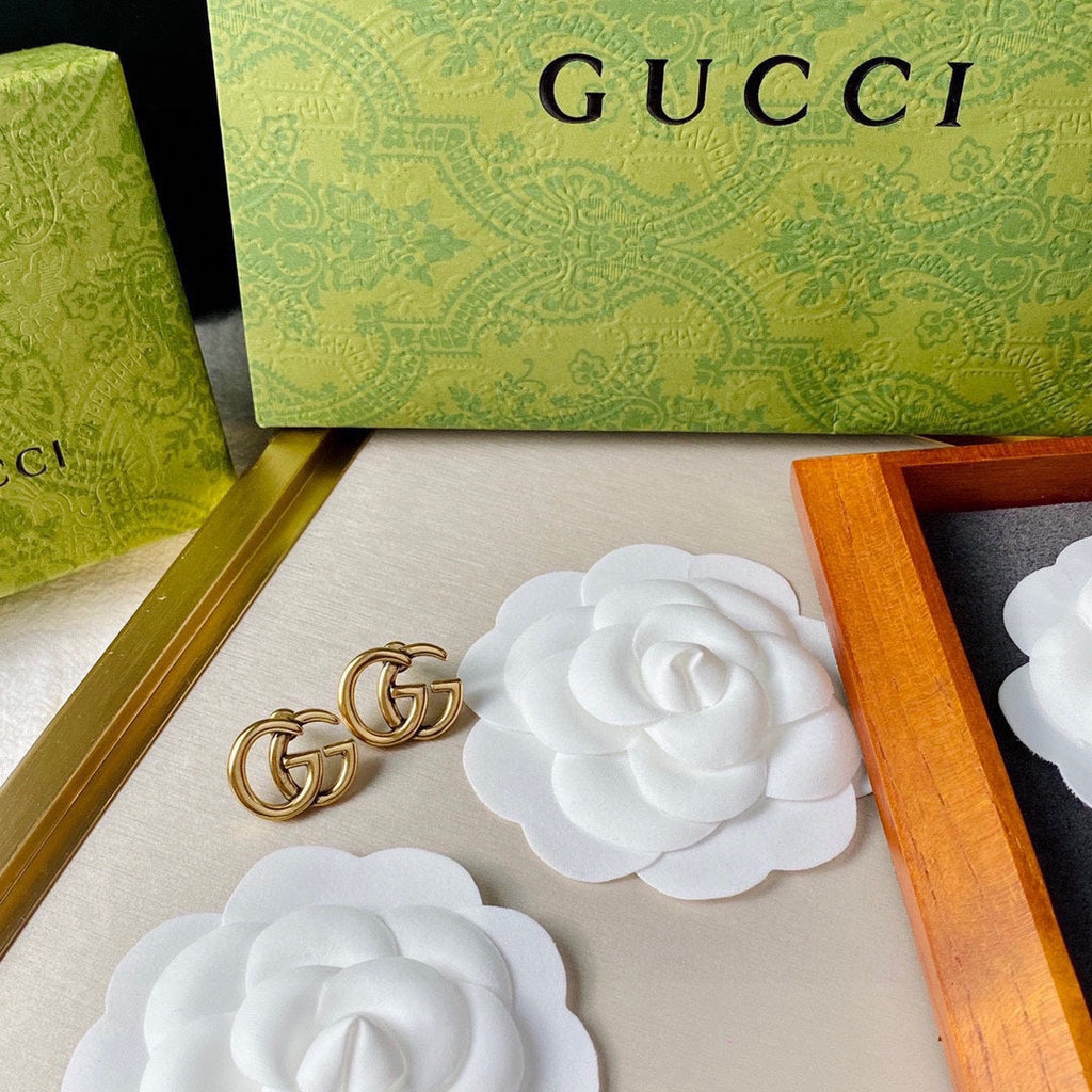 Gucci Double 18K Gold Earrings