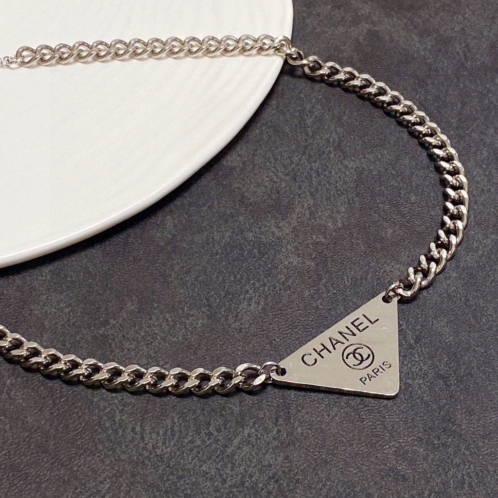 Chanel Triangle 18K Gold Necklace