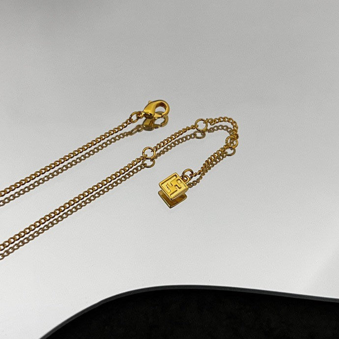 Fendi Forever Black 18K Gold Necklace
