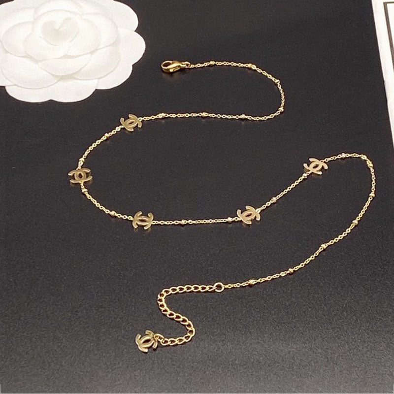 Chanel Small Logo Gold 18K Gold Necklace