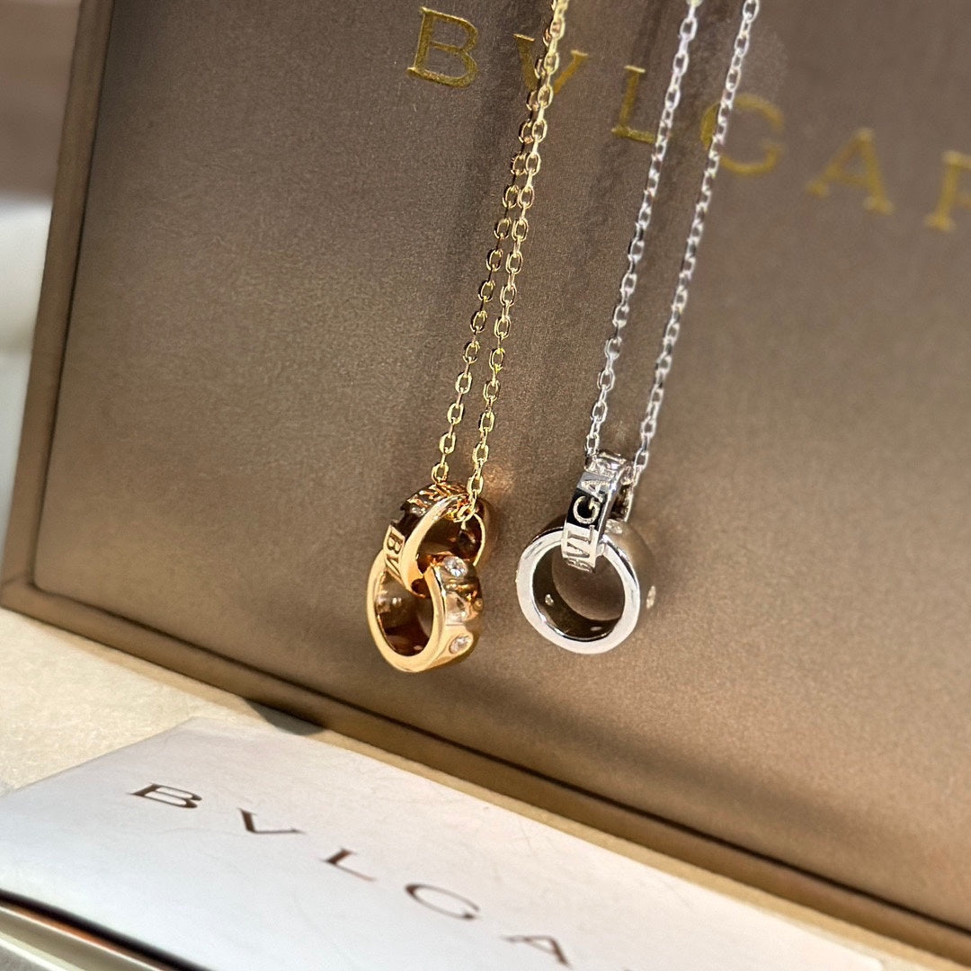 Bvlgari Two Rings 18K Gold Necklace