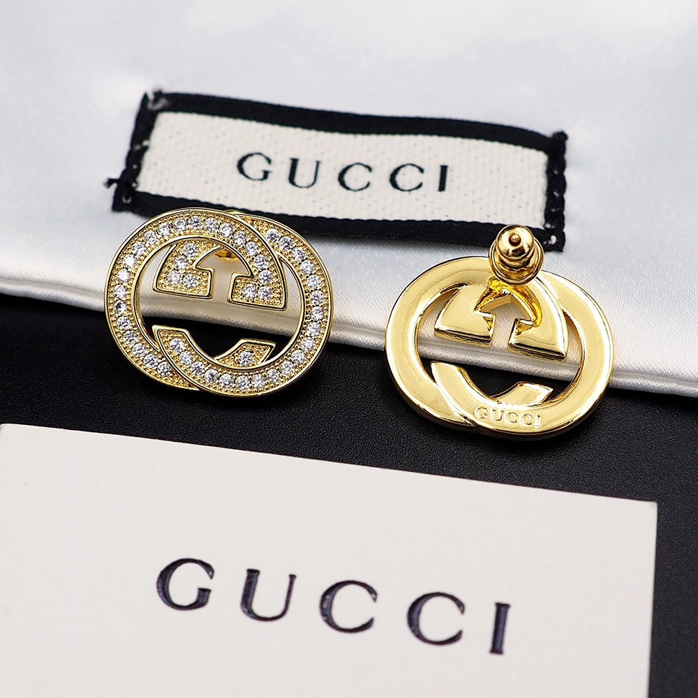 Gucci Double Diamonds 18K Gold Earrings