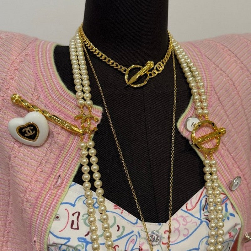 Chanel 25K Pen Choker 18K Gold Necklace