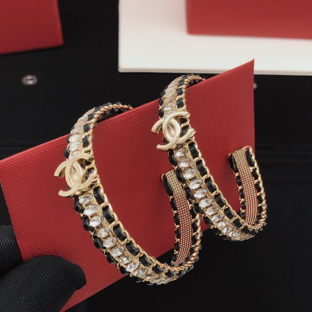 Chanel Strass 18K Gold Earrings