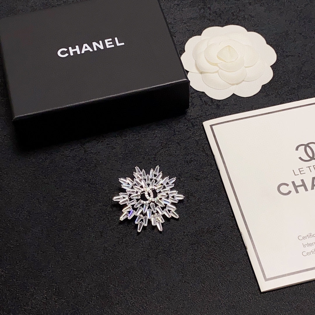 Chanel Snow Flower 18K Gold Brooch