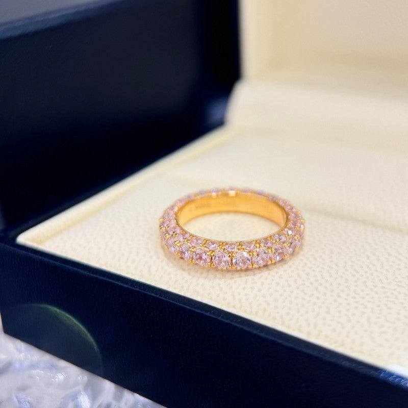 Tiffany Pink Crystal 18K Gold Ring
