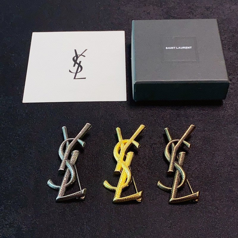 YSL Three Color 18K Gold Brooch