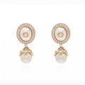 Gucci Double Pearl 18K Gold Earrings