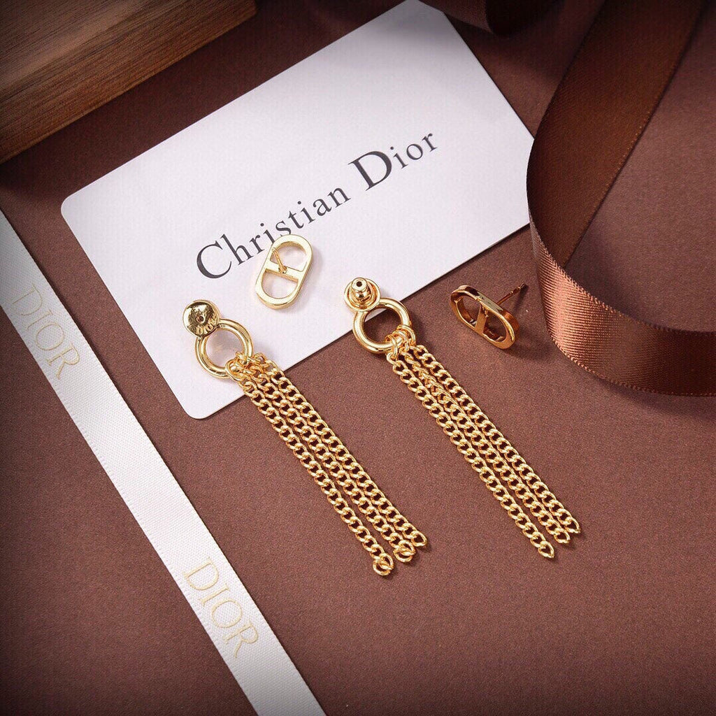 Dior 30 Montaigne Chain 18K Gold Earrings