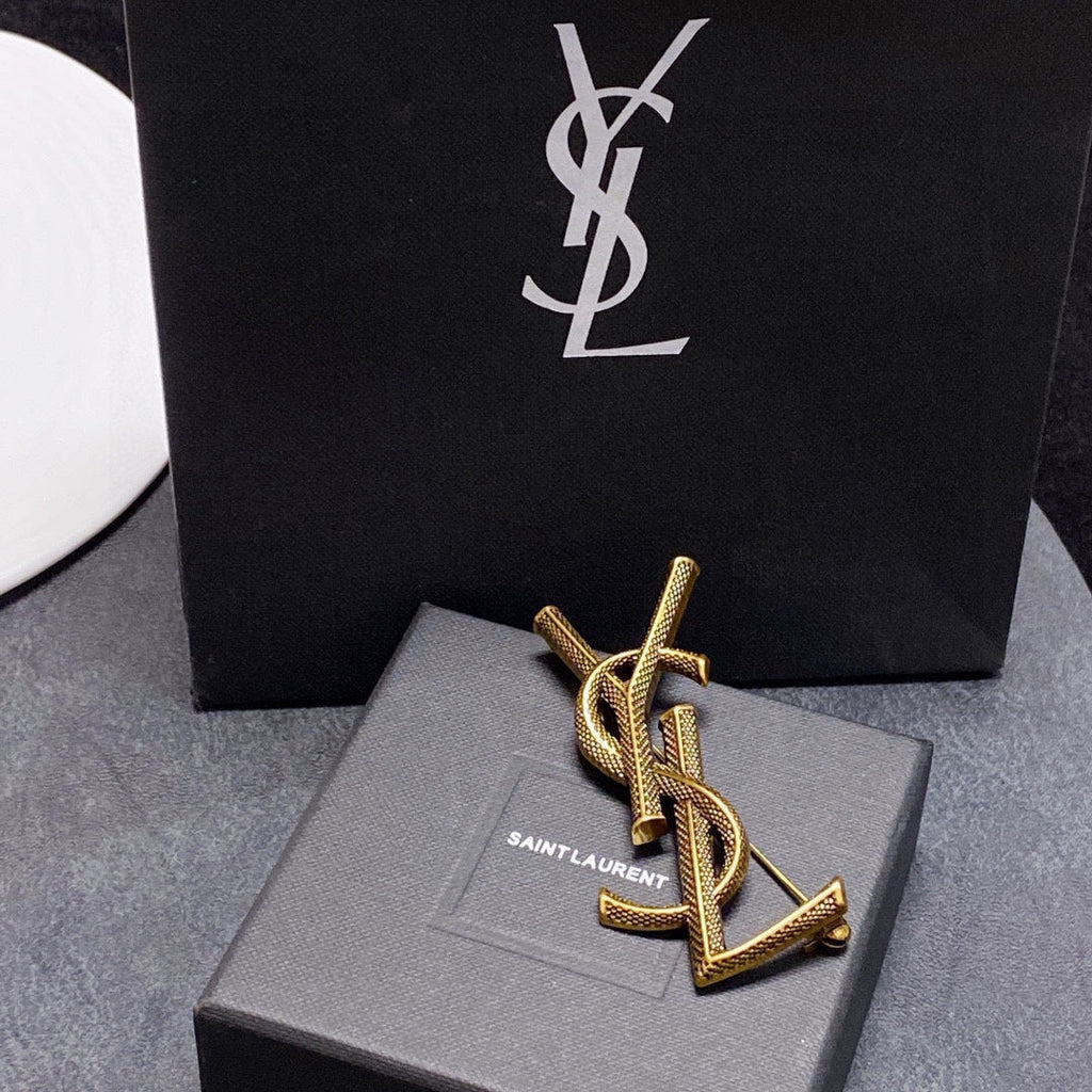 YSL Classic 18K Gold Brooch