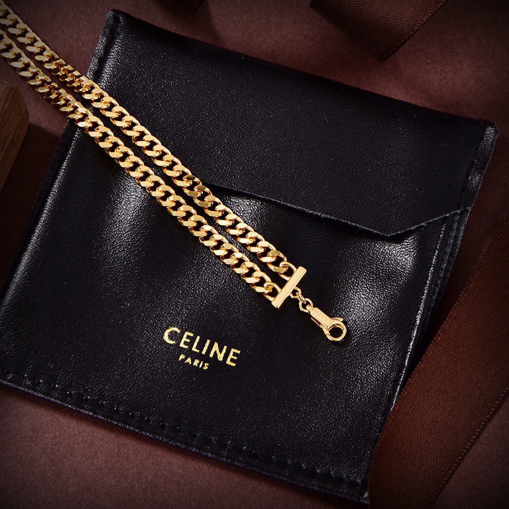 Celine Gourmette 18K Gold Necklace