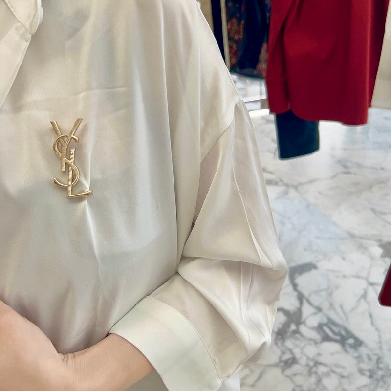 YSL Stripe Gold 18K Gold Brooch