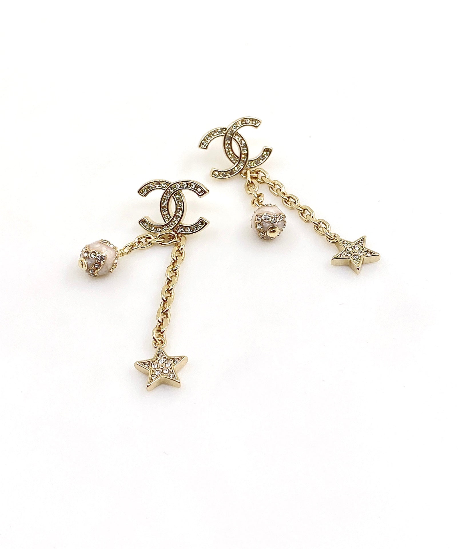 Chanel Star Pearls 18K Gold Earrings