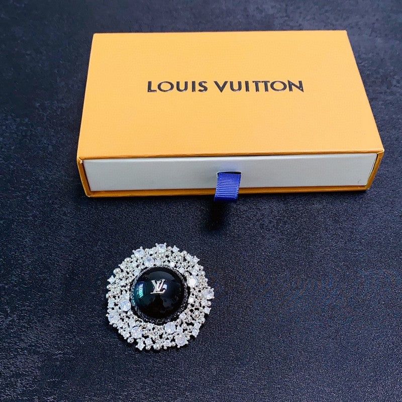 Louis Vuitton Black Ball 18K Gold Brooch