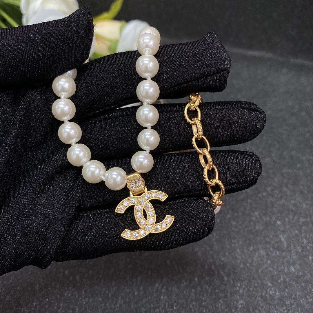 Chanel Pearl Chain 18K Gold Necklace