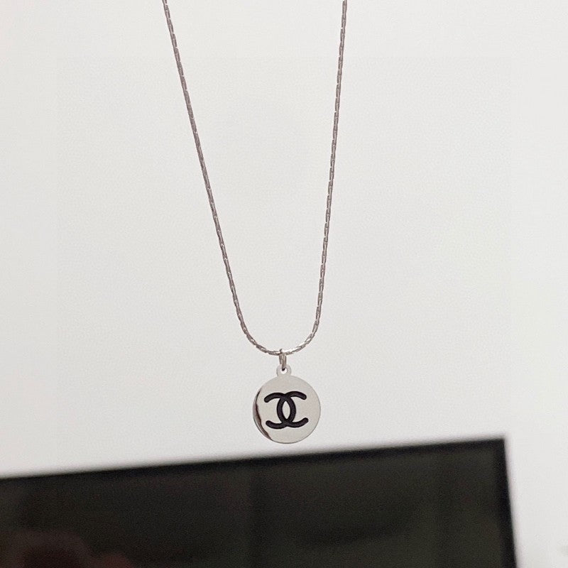 Chanel Round Logo 18K Gold Necklace