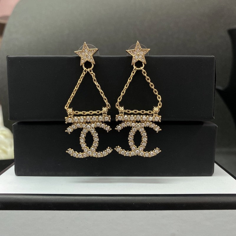 Chanel Star 18K Gold Earrings