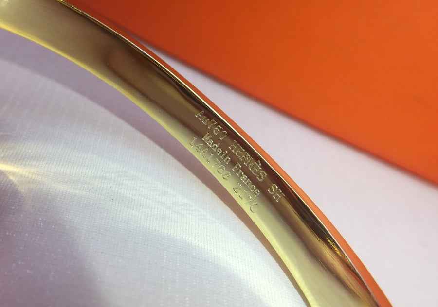 Hermes Collier De Chien Diamond 18K Gold Bracelet
