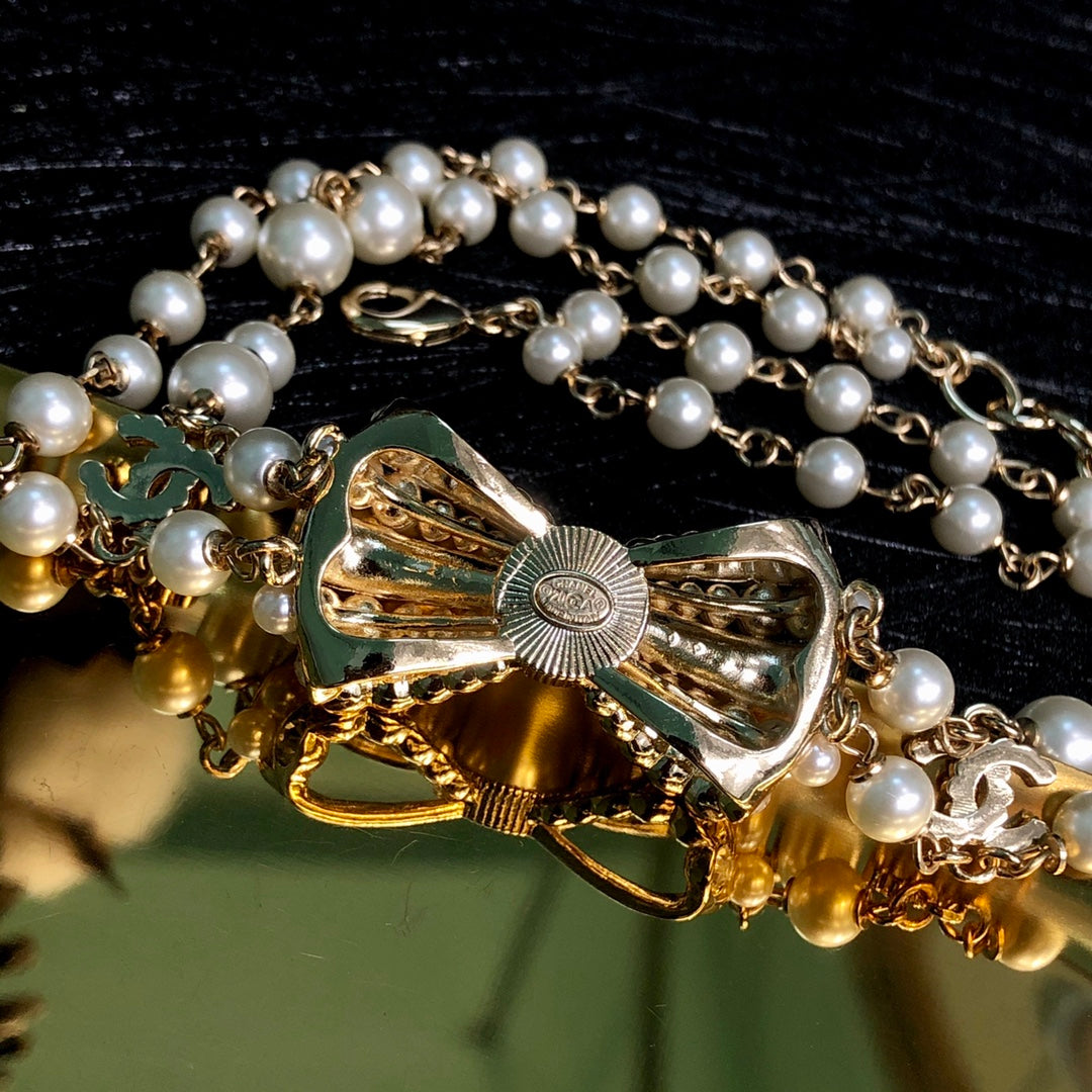 Chanel Bow Choker 18K Gold Necklace