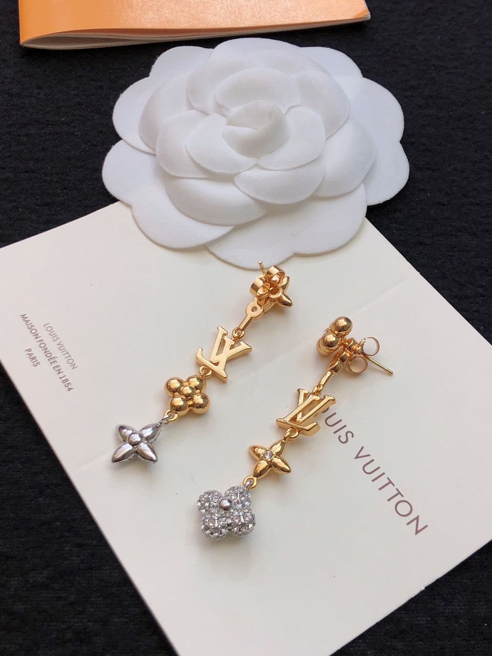 Louis Vuitton Monogram 18K Gold Earrings