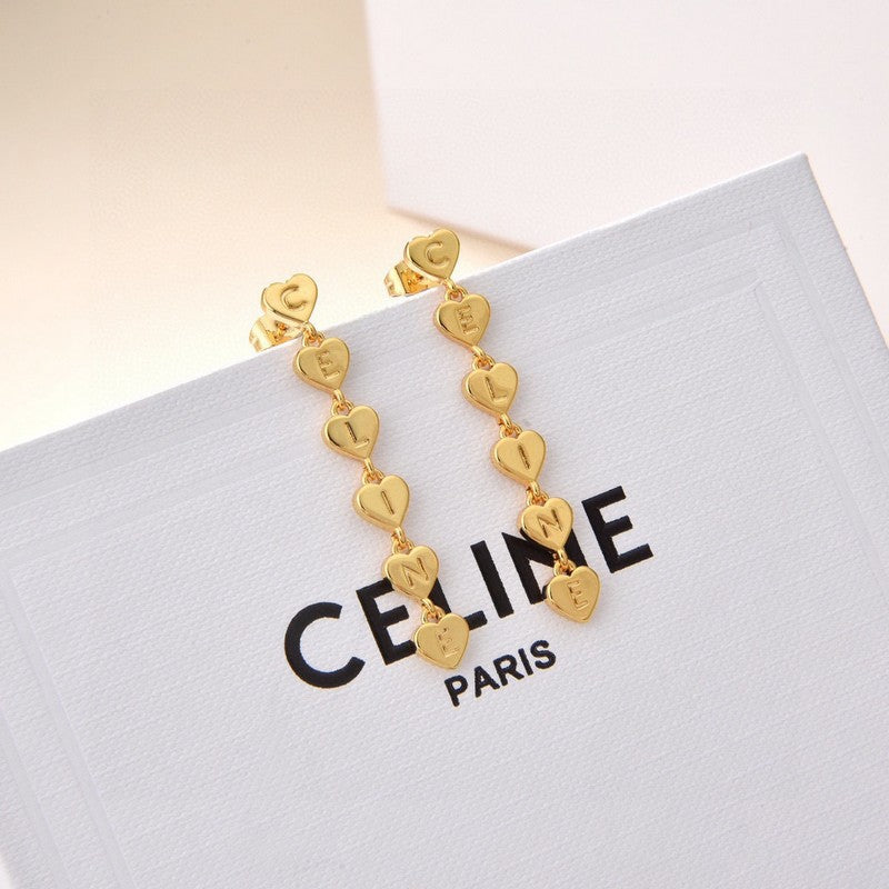 Celine Gold Long 18K Gold Earrings