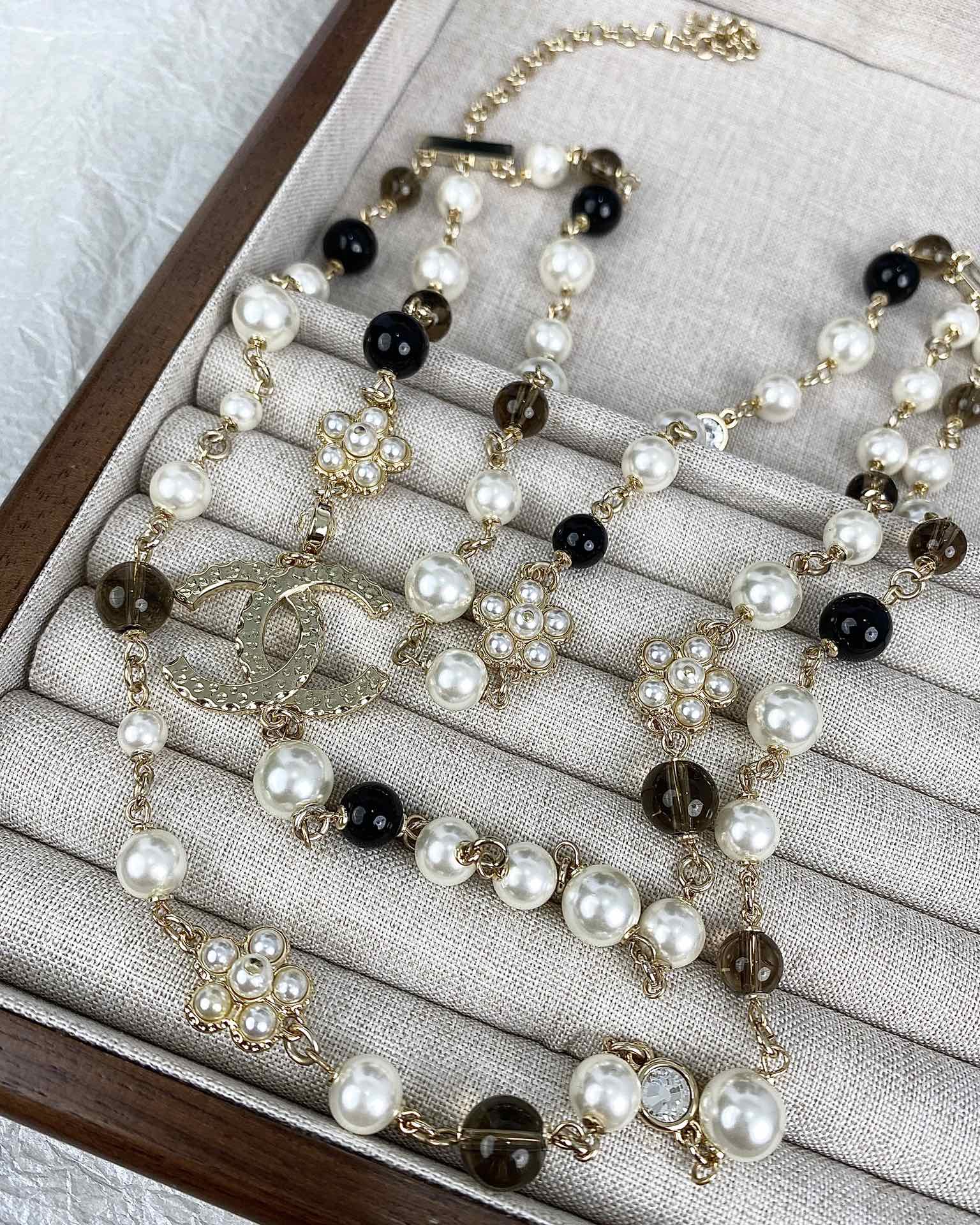 Chanel 24B Long Pearls 18K Gold Necklace
