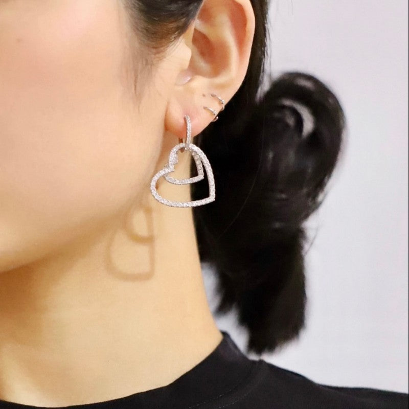 Tiffany Heart Diamond 18K Gold Earrings